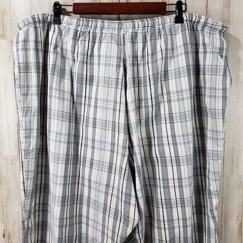 Cacique Womens Lounge Pants White Gray Plaid - Picture 5 of 7